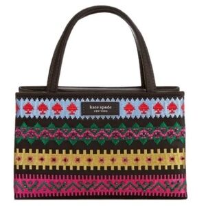 Kate Spade Multicolor Fairisle Carnival mini tote